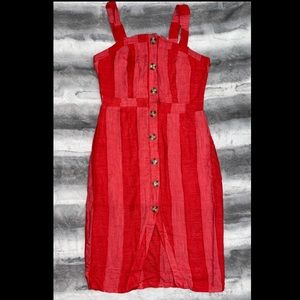 Burnt Orange Linen Dress